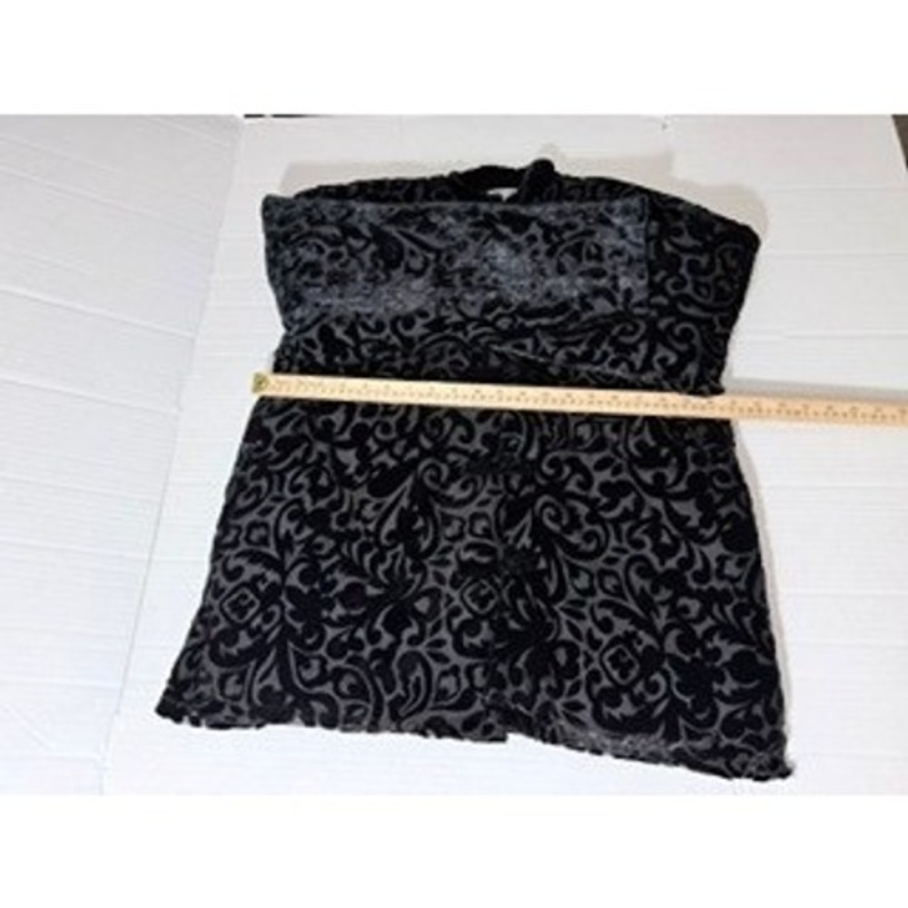 Heaven XXL Black Grey Burnout Velvet Damask Quilted Jacket Frog Button Mandarin - Picture 3 of 8